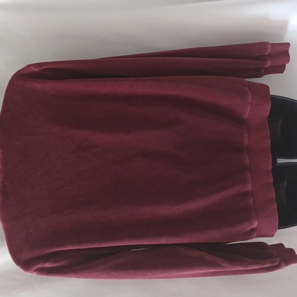 Michael Kors Ladies Velour Jacket - Women's L, Burgundy, full zip - Picture 5 of 8